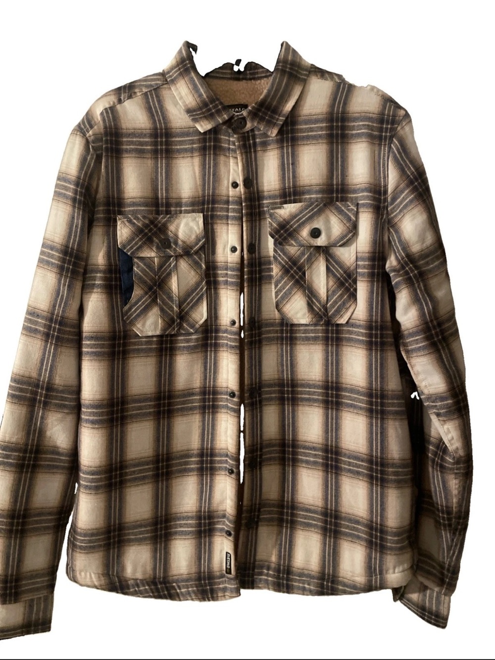 Buffalo David Bitton Men’s Large Sherpa Lined Plaid Flannel Jacket nwt